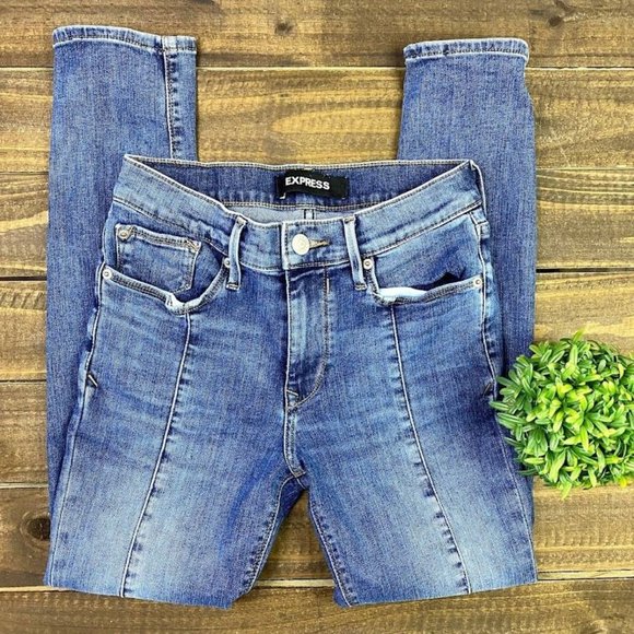 Express Skinny Jeans Size 2 Regular Mid Rise Stretch Denim Jeans